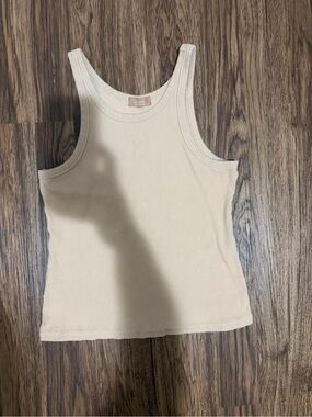 nuuds Sleeveless Ribbed Tank in Cream